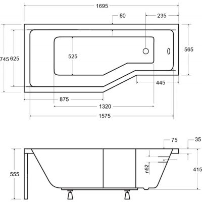 Besco Integra wanna narożna 170x75 cm lewa biała #WAI-170-PL