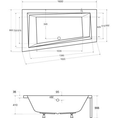 Besco Intima wanna narożna 160x90 cm lewa biała #WAIT-160-NL