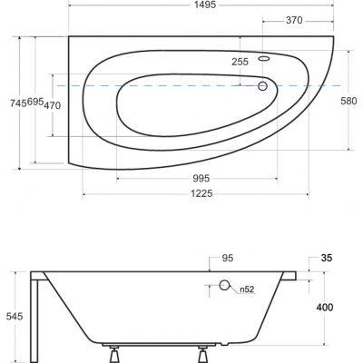 Besco Milena wanna narożna 149,5x74,5 cm lewa biała #WAM-150-NL$