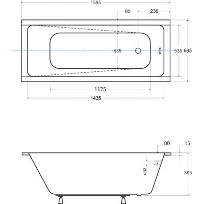 Besco Modern wanna prostokątna Slim 159,5x69,5 cm biała #WAM-160-SL