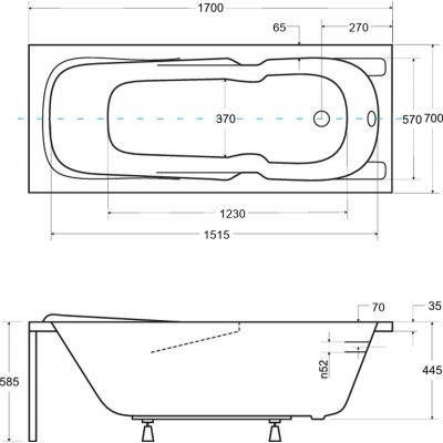 Besco Majka Nova wanna prostokątna 170x70 cm biała #WAM-170-PK