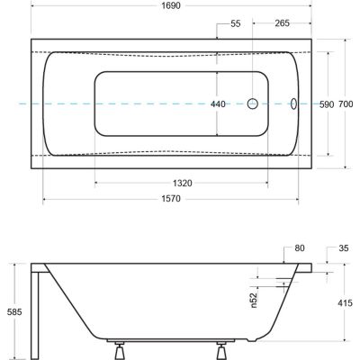 Besco Optima wanna prostokątna 170x70 cm biała #WAO-170-PKP