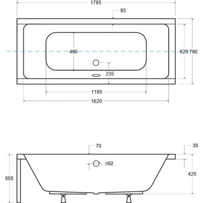Zestaw Besco Quadro wanna prostokątna 180x80 cm z obudową (#WAQ180PK, #OAQ180PK)