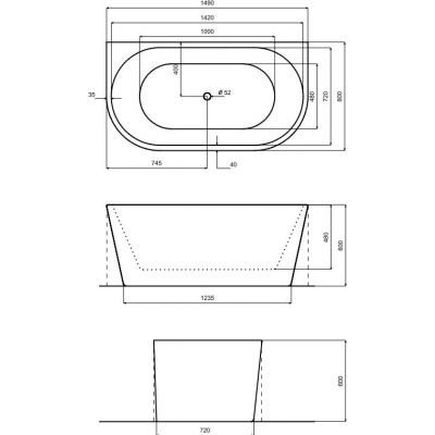 Besco Vica New wanna wolnostojąca 149x80 cm owalna biała #WAS-150VNBO