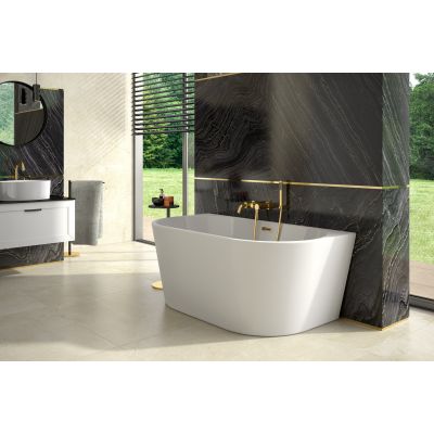 Besco Vica New wanna przyścienna 159,6x80 cm owalna biała #WAS-160VNBI