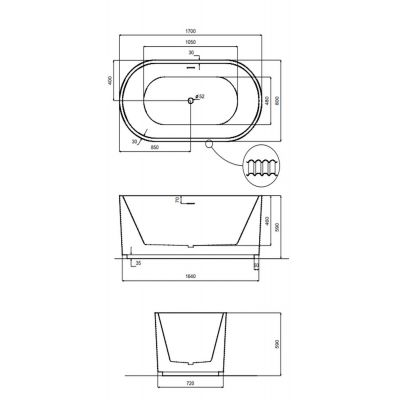 Besco Giuliana wanna prostokątna 170x80 cm biała #WAS-170-GLB