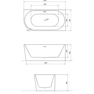 Besco Zoya wanna przyścienna 170x80 cm biała #WAS-170-ZP