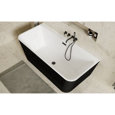 Besco Varya B&W wanna przyścienna 170x80 cm prostokątna biała-czarna-dwukolorowa #WAS-170VRMC