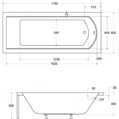 Besco Shea wanna prostokątna 179x80 cm biała #WAS-180-PK
