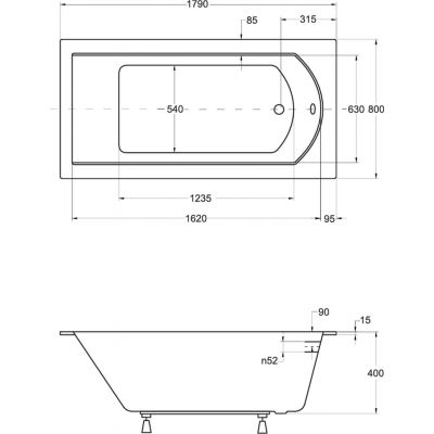 Besco Shea Slim wanna prostokątna Slim 179x80 cm biała #WAS-180-SL