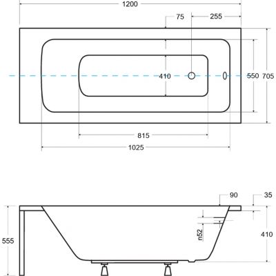 Besco Talia wanna prostokątna 120x70,5 cm biała #WAT-120-PK