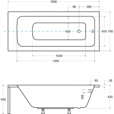 Besco Talia wanna prostokątna 150x70 cm biała #WAT-150-PK