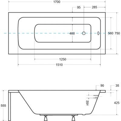 Besco Talia wanna prostokątna 170x75 cm biała #WAT-170-PK
