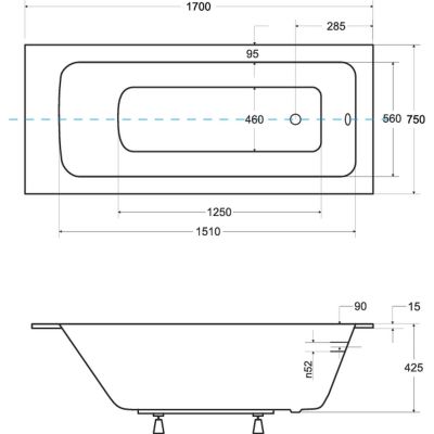 Besco Talia Slim wanna prostokątna 170x75 cm biała #WAT-170-SL