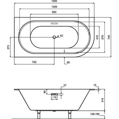 Besco Avita Slim+ wanna narożna Slim 150x74,5 cm lewa biała #WAV-150-NLP