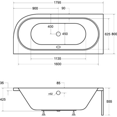 Besco Avita wanna narożna 179,5x80 cm lewa biała #WAV-180-NL