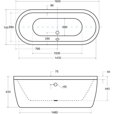 Besco Victoria wanna wolnostojąca 160x75 cm owalna biała #WKV-160-WO