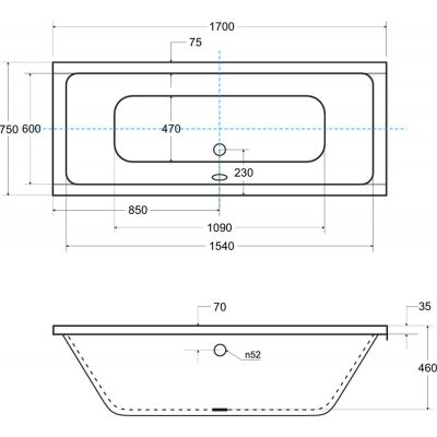 Besco Vera wanna prostokątna 170x75 cm biała #WKV-170-WZ