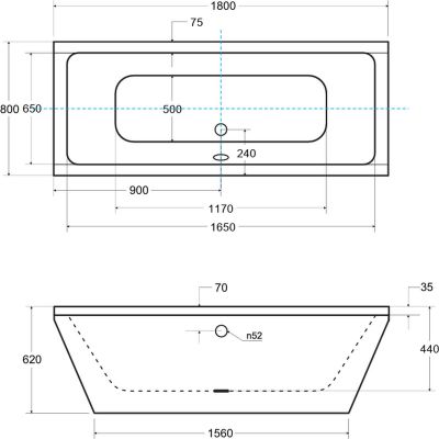 Besco Vera wanna wolnostojąca 180x80 cm prostokątna biała #WKV-180-WO