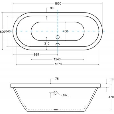 Besco Victoria wanna owalna 185x82 cm owalna biała #WKV-185-WZ
