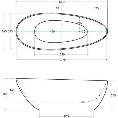 Besco Goya XS wanna wolnostojąca 140,5x62,5 cm owalna biała #WMD-140-GKG