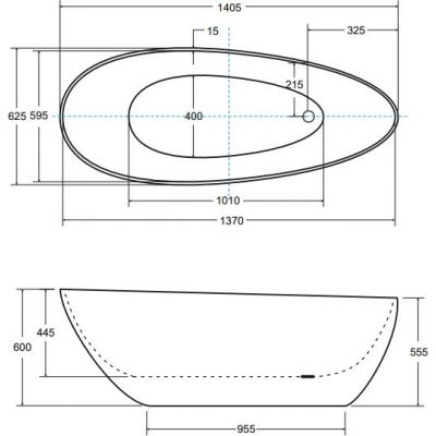 Besco Goya XS wanna wolnostojąca 140,5x62,5 cm owalna biała #WMD-140-GKW