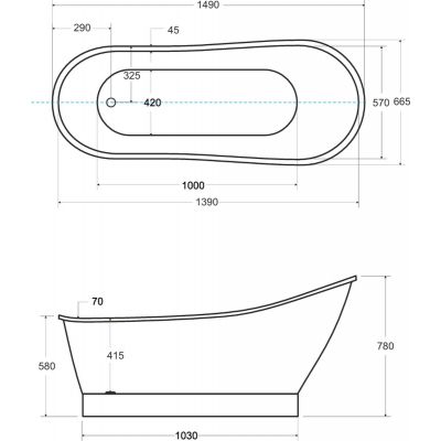 Besco Gloria wanna wolnostojąca 150x66 cm owalna biała #WMD-150-GL