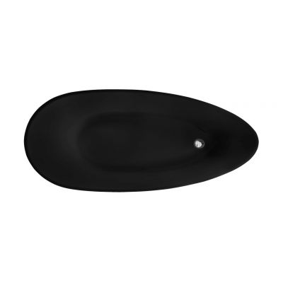 Besco Goya Black XS wanna wolnostojąca 142x62 cm owalna czarna #WMD-140-GB