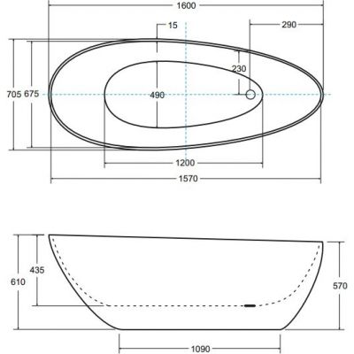 Besco Goya wanna wolnostojąca 160x70,5 cm owalna biała #WMD-160-GGR