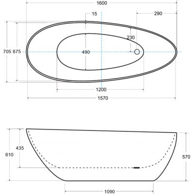 Besco Goya wanna wolnostojąca 160x70,6 cm owalna biała #WMD-160-GKW