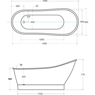 Besco Gloria wanna wolnostojąca 159x66,5 cm owalna biała #WMD-160-GLS