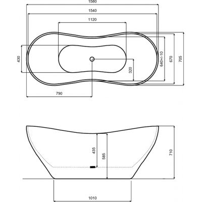 Besco Viya wanna wolnostojąca 158x70,5 cm owalna biała #WMD-160-VKB