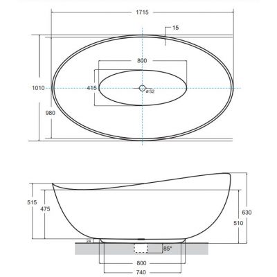 Besco siya wanna wolnostojąca 172x100 cm owalna biała #WMMB-172SKC