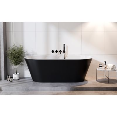 Besco Deeva wanna wolnostojąca 170x80 cm owalna biała-czarna #WWA-170DMBB