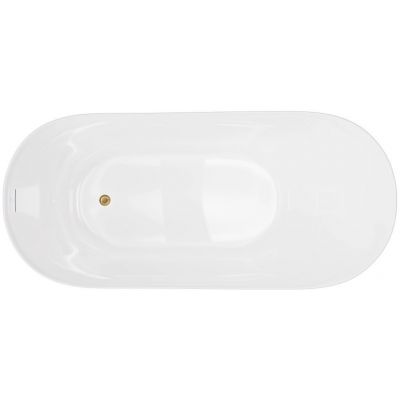 Corsan Estella II Slim wanna wolnostojąca 170x74 cm owalna biała/złoto szczotkowane V038XLBGL