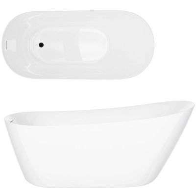 Corsan Estella II Slim wanna wolnostojąca 170x74 cm owalna biały/czarny V038XLBL