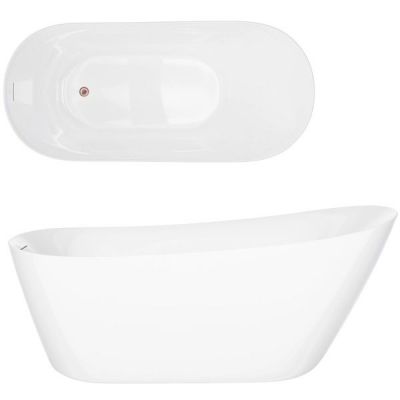 Corsan Estella II Slim wanna wolnostojąca 170x74 cm owalna biała/miedź szczotkowana V038XLBRG