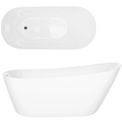 Corsan Estella II Slim wanna wolnostojąca 170x74 cm owalna biała/gun metal V038XLGM