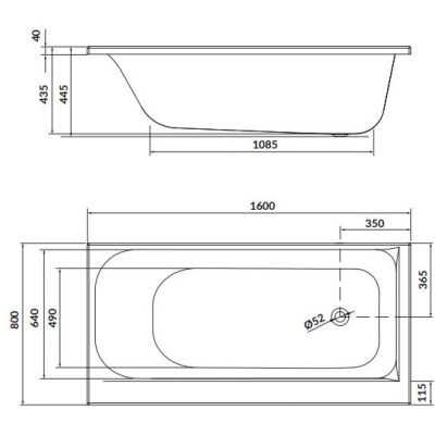 Cersanit Smart wanna prostokątna 160x80 cm lewa biała S301-119