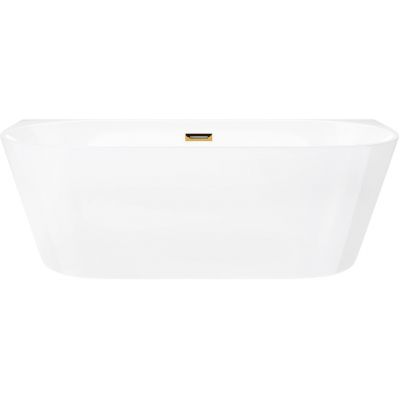 Corsan Mono wanna przyścienna 160x75 cm owalna biała/złoty szczotkowany E-029LBGL