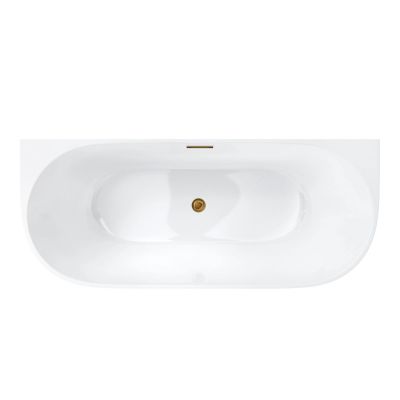 Corsan Mono wanna przyścienna 160x75 cm owalna biała E-029LGL