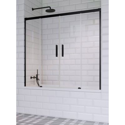 Radaway Idea Black PN DWD parawan nawannowy 180 cm 4-częściowy czarny mat/szkło przezroczyste 10004180-54-01