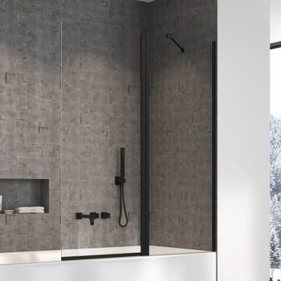 Radaway Nes Black PND II parawan nawannowy 100 cm prawy czarny mat/szkło przezroczyste 10009100-54-01R