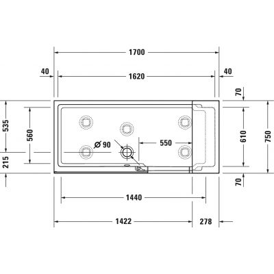 Duravit Shower&Bath wanna narożna 170x75 cm lewa 700454000000000