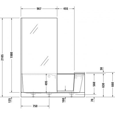 Duravit Shower&Bath wanna narożna 170x75 cm lewa 700454000000000