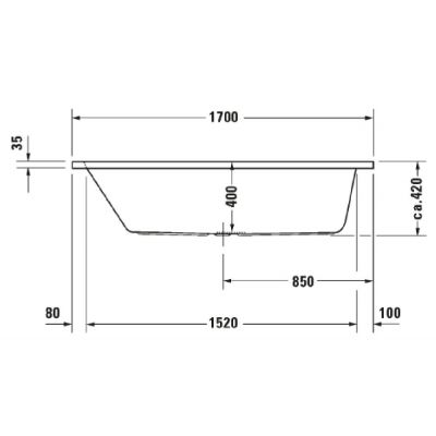 Duravit D-Code wanna z hydromasażem 170x7 cm prostokątna biała 760097000JP1000