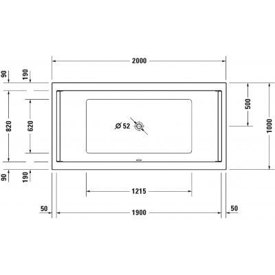 Duravit Happy D.2 wanna z hydromasażem Air- System 200x100 cm prostokątna biała 760341000AS0000