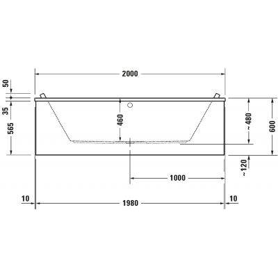 Duravit Happy D.2 wanna z hydromasażem Air- System 200x100 cm prostokątna biała 760341000AS0000