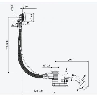 Excellent Simple syfon z przelewem biały ARIN.3157WH