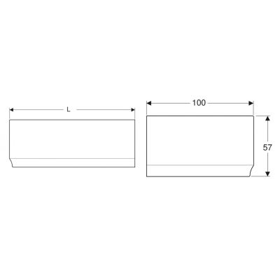 Geberit Selnova obudowa do wanny 140 cm prawa biała 554.870.01.1